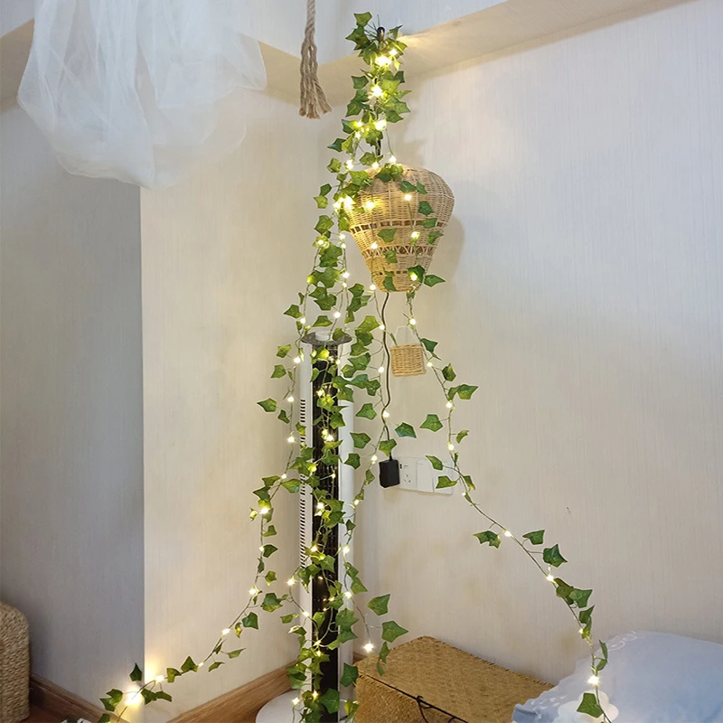 

Лампа с питанием от аккумулятора, гирлянда из искусственных кленовых листьев, Рождественское украшение для сада, 2/5/10 м