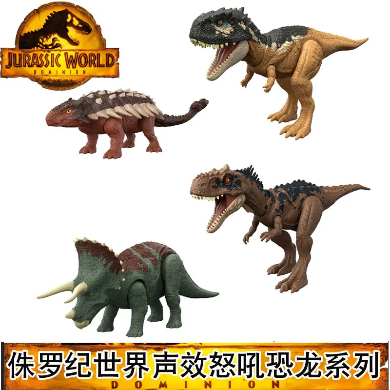 Jurassic World Dominion Roar Strikers Skorpiovenator Rajasaurus Bumpy Dinosaur Action Figure with Sound Attack Action Toy Gift