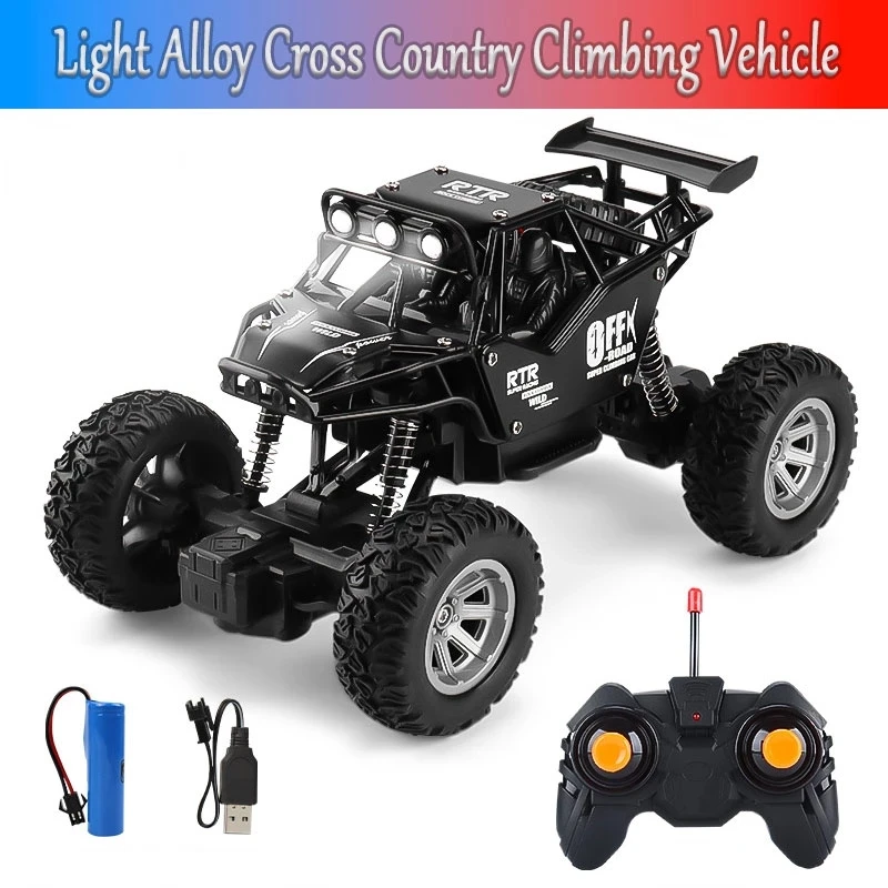 

Crash Resistant Children's RC Car Toy Car Four Channel Remote Control Light Alloy 1:20 Climbing SUV