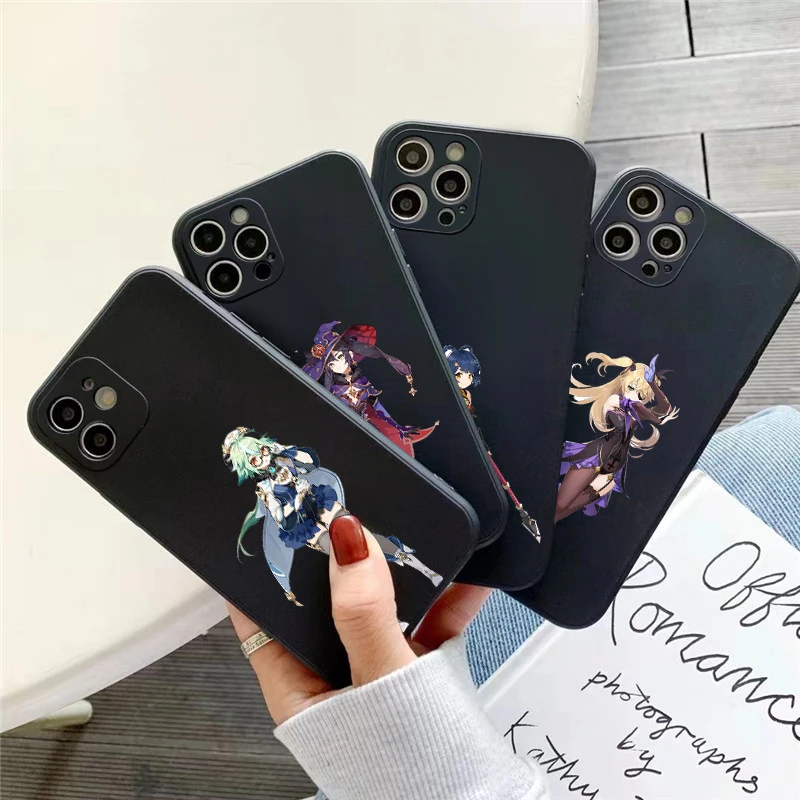 

Genshin Impact Project Game Phone Case For iPhone 11 13 12 Pro Max 12 13 Mini X XS XR MAX 5 6 6S 7 8 Plus Black Coque Carcasa