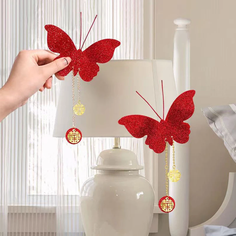 2 шт. красная свадебная бабочка в китайском стиле подвесные поделки для спальни