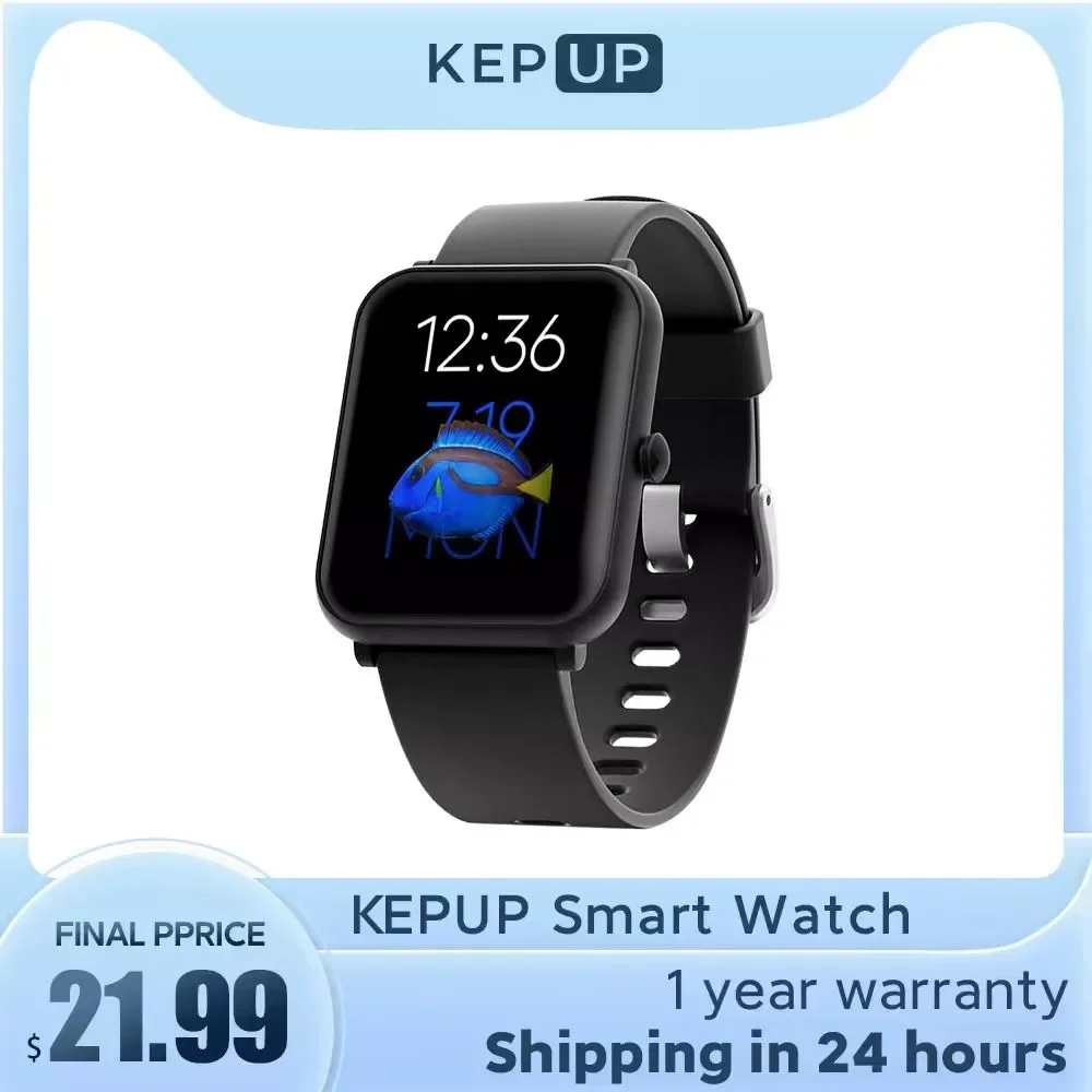 

Youpin KEPUP Smart Watch With Game IP68 Waterproof Smartwatch Men Heart Rate Sleep Monitor Watch IOS Android Global Version