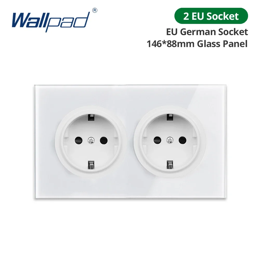 

Электрическая розетка Wallpad, 1 группа, настенный выключатель, белый 146*88 мм, двойная стеклянная панель, круглая кнопка