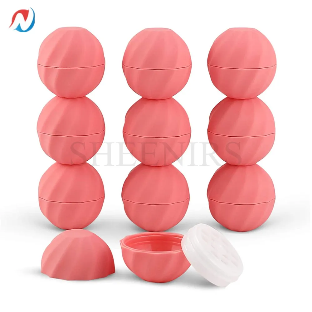 

24pcs 7ml 0.25oz Empty Ball Shape plastic lip balm jar with lids Sphere Round Containers Screw Cap Lipstick Tubes Chapstick Tube