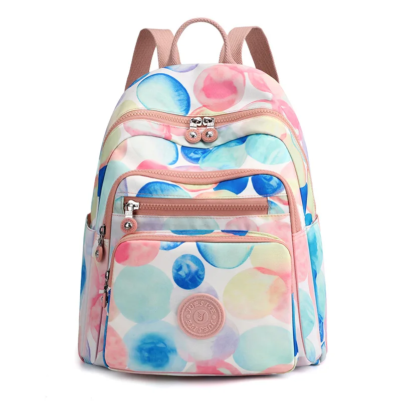 Women Luxury Nylon Travel Bagpack Multi-pockets School Bags for Teenage Girls Sweet Balloon Print Backpacks sac a dos femme