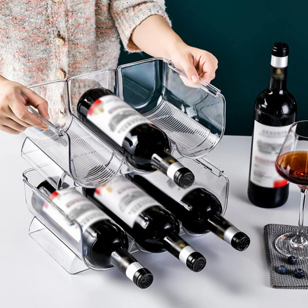

1pc Wine Organizer Stand Water Bottle Holders For Home Organization Organization Rack Plastic Stackable Kitchen Pantry