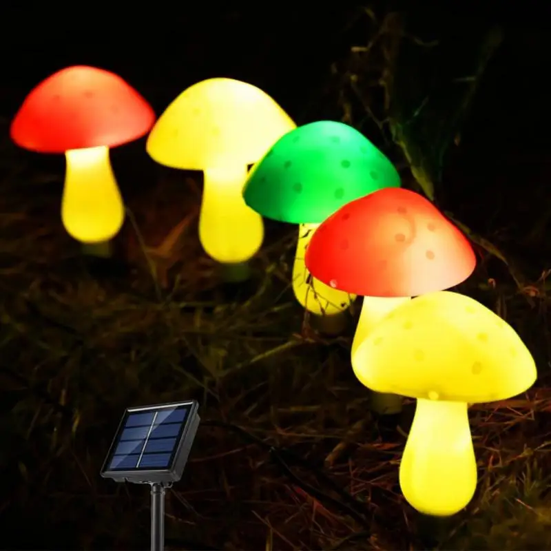 

Outdoor Solar Garden Lights 6 In 1 Smart Sensor Cute Mushroom Lamp LED Waterproof For Patio Yard Backyard Lawn Street Decor