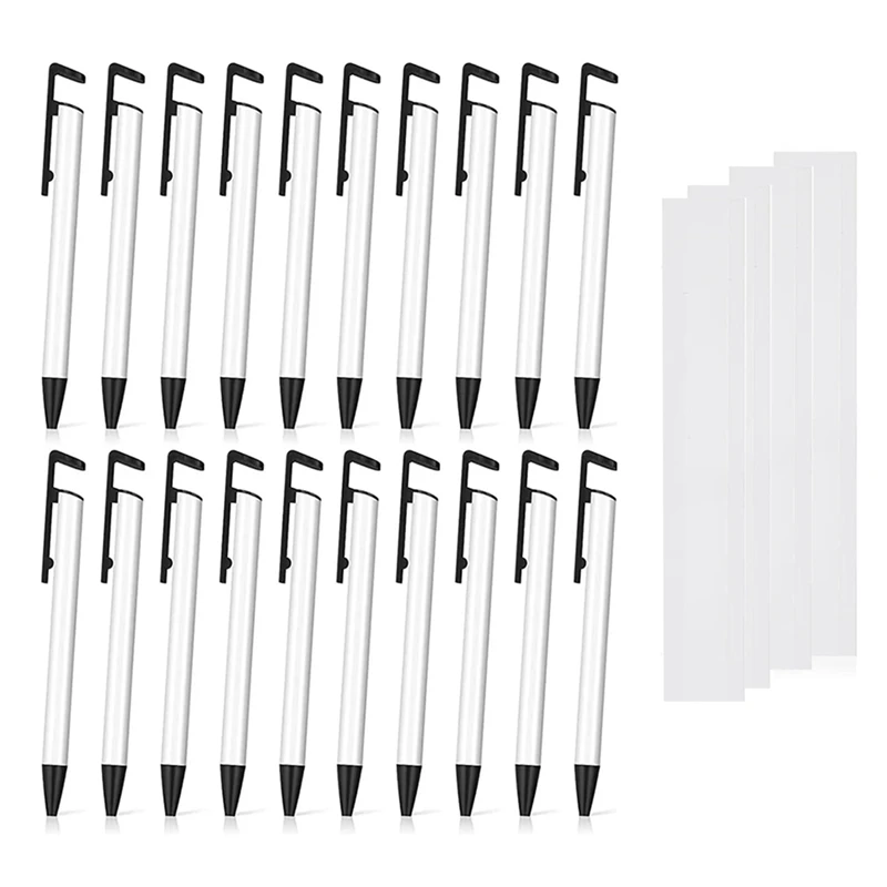 

20Pcs Sublimation Blank Pens Sublimation Pens With Shrink Wrap For DIY Office School Stationery Supplies