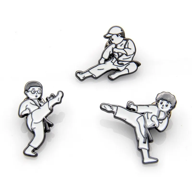 Китайские эмалированные булавки кунг-фу милая фигурка мастера тхэквондо Тай Цзи