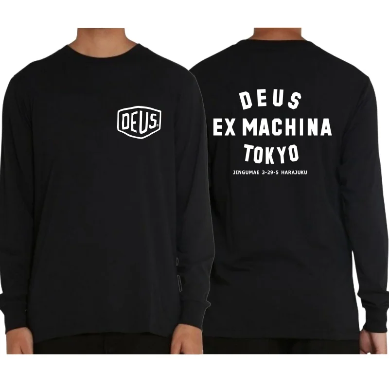 DEUS EX MACHINA Футболка с длинными рукавами и буквенным принтом Y2K Мужчины Женщины