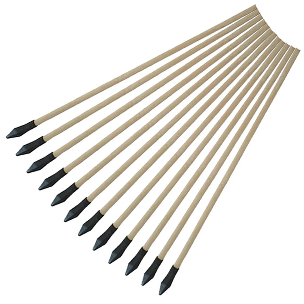 

12pcs Wooden Arrows Archery Training Archery Practice Wood Arrows Archery Training Supplies Rubber Head