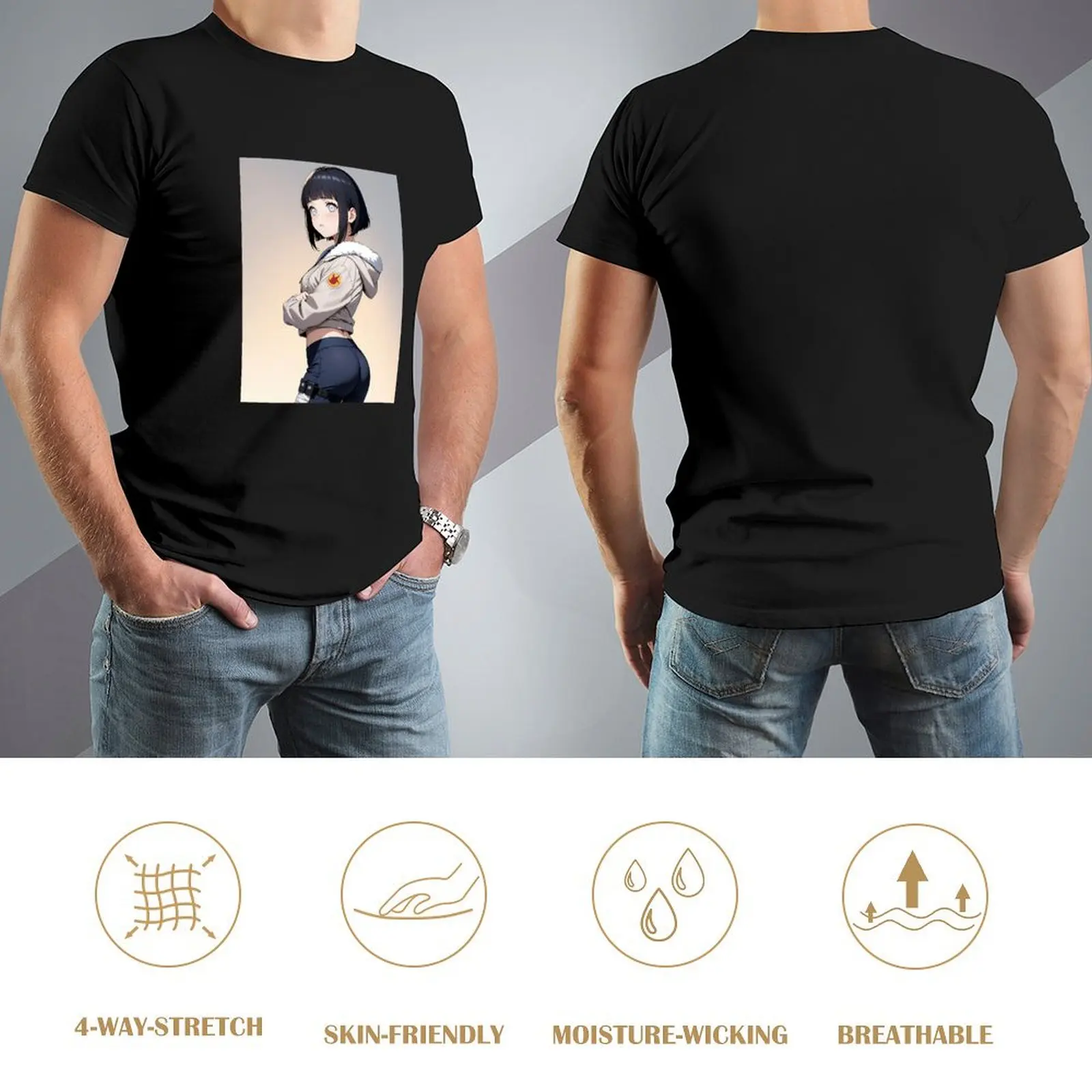 Футболка Hinata Hyuga Genin Fanart мужская рубашка больших размеров рубашки с прикреплением
