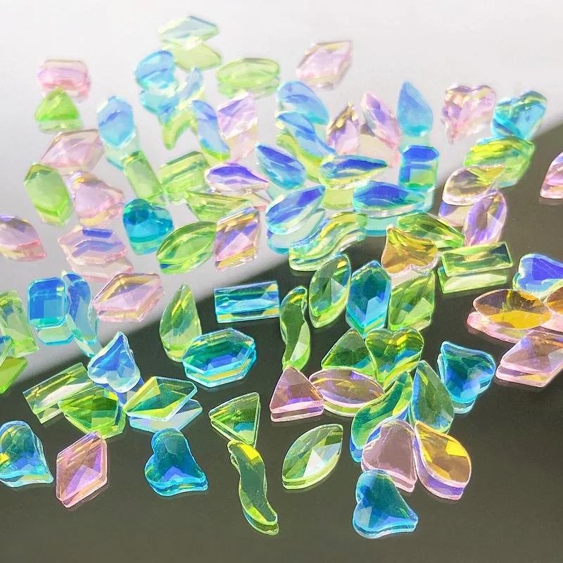 

100Pcs Colored Special Shaped Flat Bottom Drill Nail Art Decorations DIY Manicure Jewelry Accessories Wholesale DIY Freeshipping