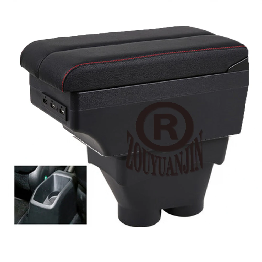 

For Peugeot 208 Armrest Box Retrofit Parts Center Console Special Storage Space Car Elbow Rest with USB Cup Holder