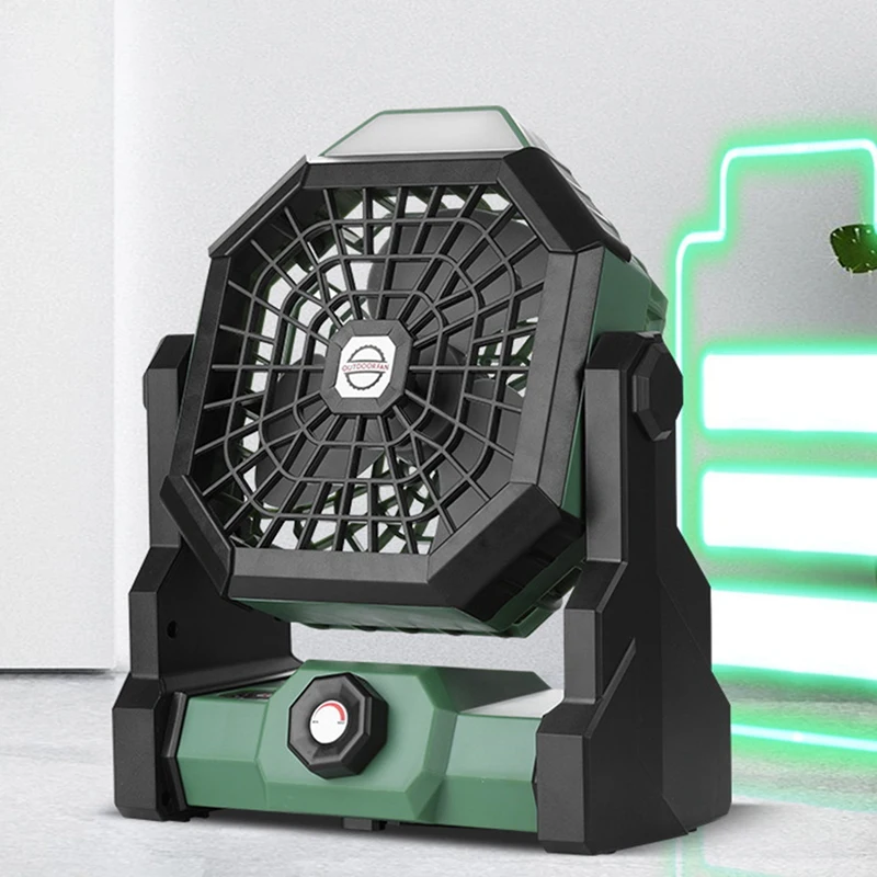 

Портативный походный вентилятор, перезаряжаемый вентилятор со светодиодной подсветкой и крючком, для кемпинга, походов, путешествий