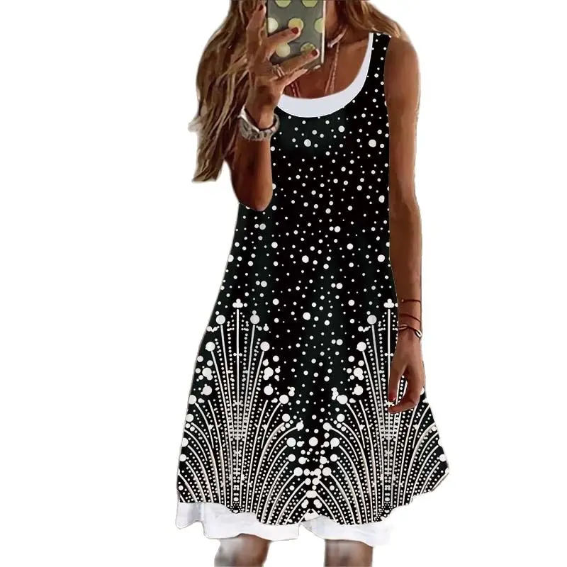 

Women's Summer Polka Dot Print Casual Comfortable Light Large Size Dress