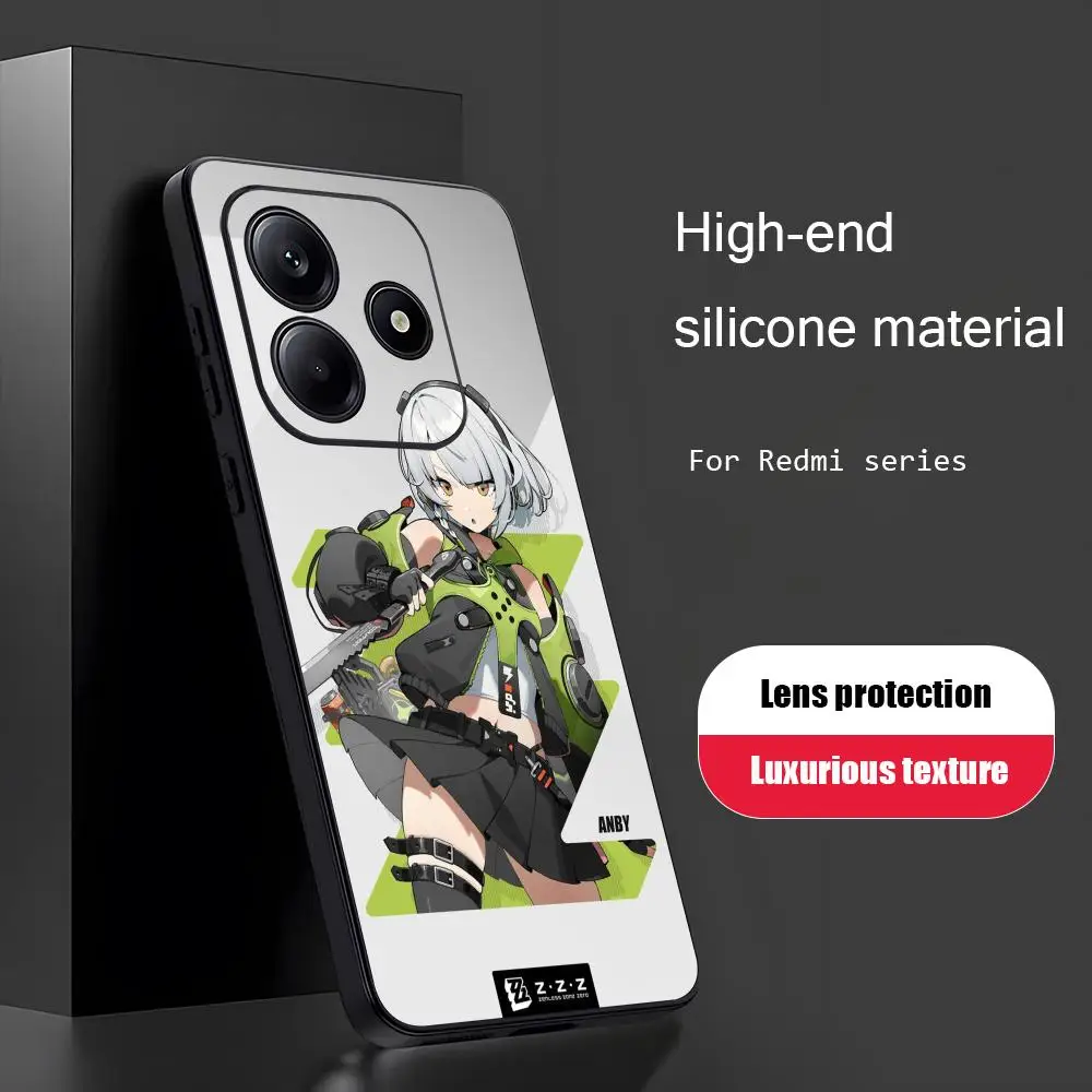 Фото Чехол для телефона Hot Game ZZZ Anby Demara для Xiaomi Redmi 14C 13C 12C Note17 15 14 13 12 11 10 Pro Plus S, мягкий черный чехол. №2