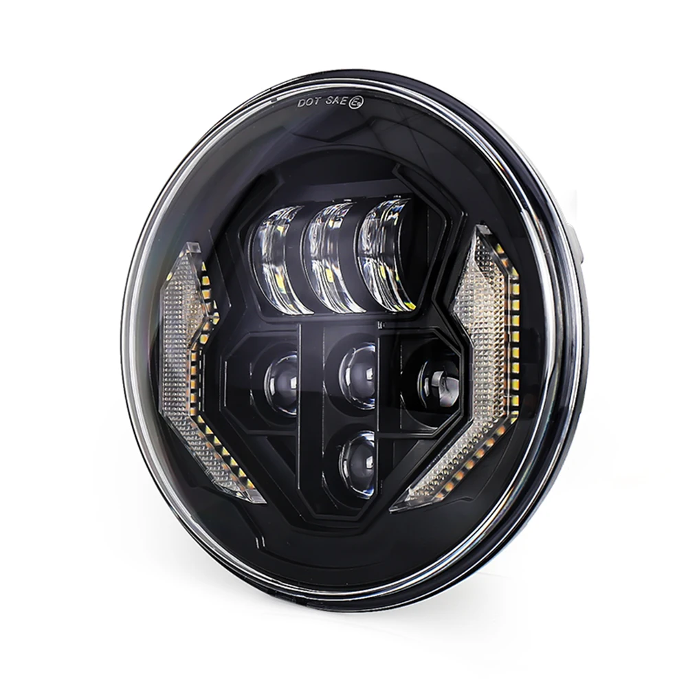 

1 Pair 7 Inch LED Headlights For Harley For Jeep Wrangler Angel Eye Modified Light Turn Signal Lamp IP67 Waterproof