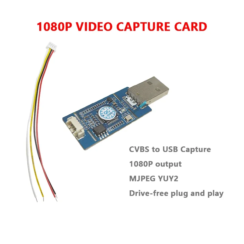 Фото CVBS к USB-захватке AV CVBS Аналоговый сигнал S-VIDEO-сигнал к цифровой плате вывода USB/выходная плата TYPE-C без драйверов 1080P №4