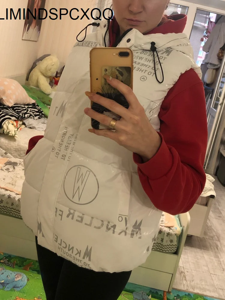 

2023 Зимние новые женские жилеты с капюшоном, водонепроницаемая куртка без рукавов с хлопковой подкладкой, ветрозащитный Яркий Женский жилет 4XL