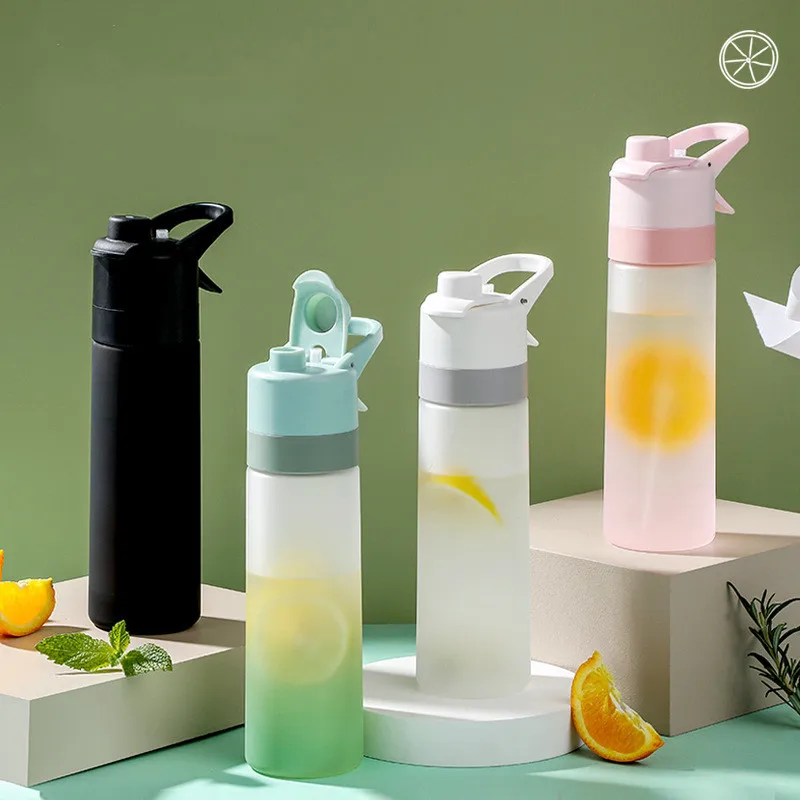 

650ml Water Bottle Spray Summer Large Capacity PCFrosted Outdoor Sport Travel Portable Drop Resistant High Temperature Resistant