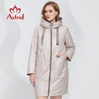 Astrid 2022 весенние пальто женские парки длинная теплая глянцевая ткань стеганая Одежда Женская куртка Верхняя одежда с капюшоном карманы AM-10096