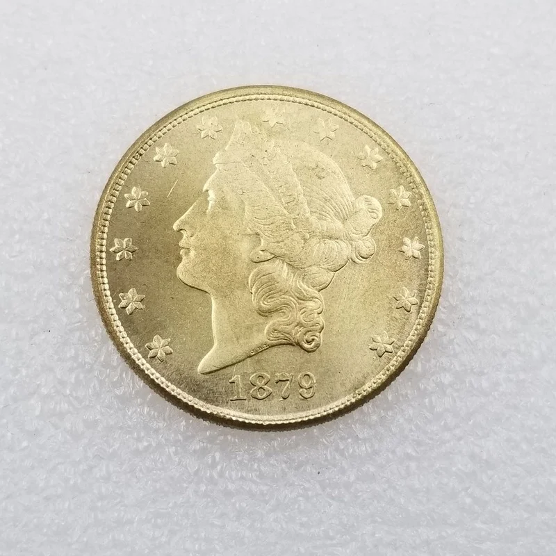 

American 1889 20 Dollars Brass Gold-plated Commemorative Collectible Coin Gift Lucky Challenge Coin