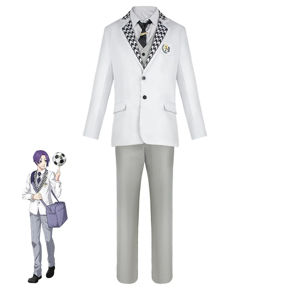 

Anime Blue Lock Reo Mikage Cosplay Costume DK School Uniform White Jacket Halloween Suit Party Uniforms