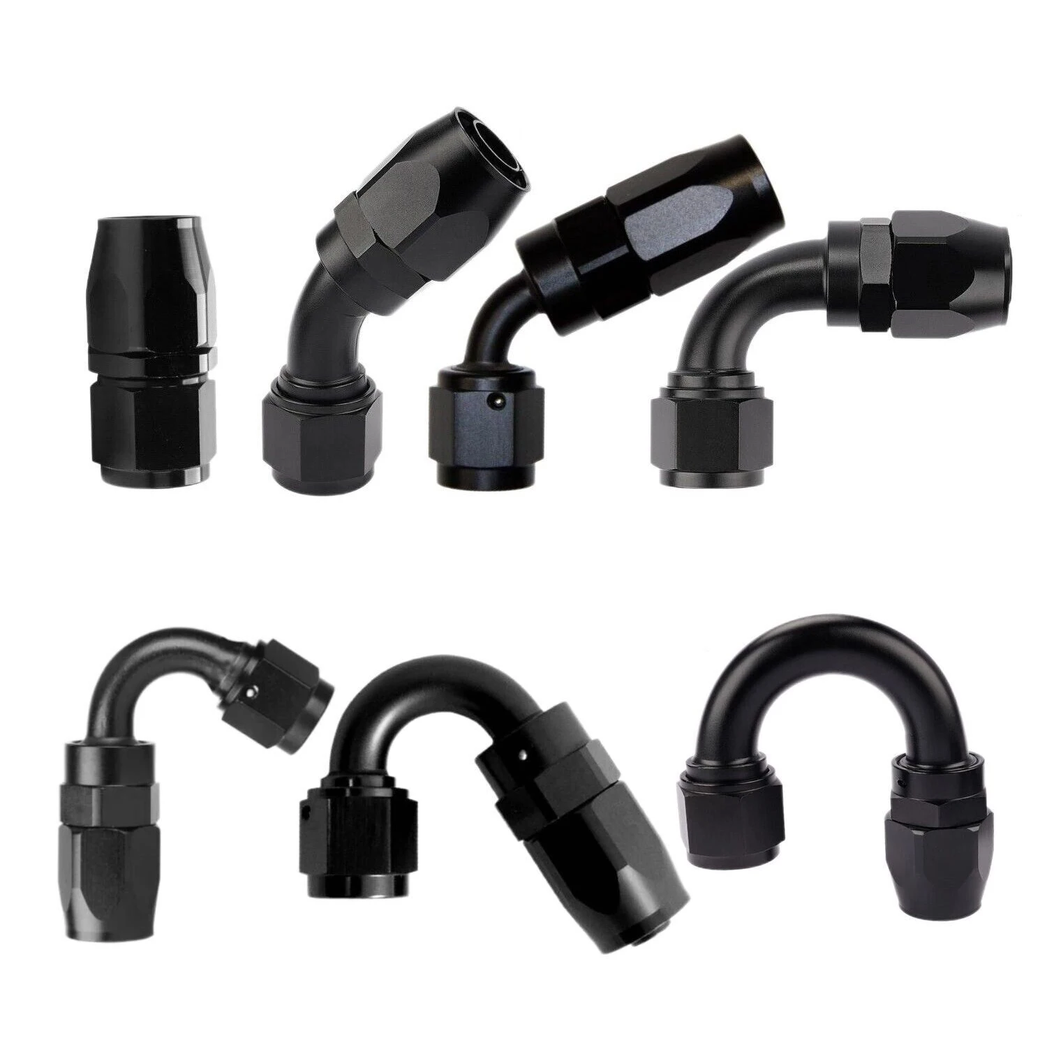1 Pc AN10 AN12 AN16 Straight 45 60 90 120 150 180 Degree Oil Fuel Swivel Hose End Fitting Oil Hose End Adaptor Kit Universal