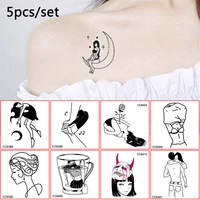 5pcsset temporary tattoo sticker women men fake henna waterproof tattoo decals body art tatoo for normal occasions