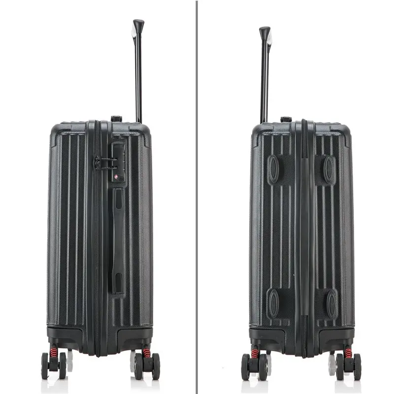 STRATOS lightweight hardside spinner 20 inch carry-on Black