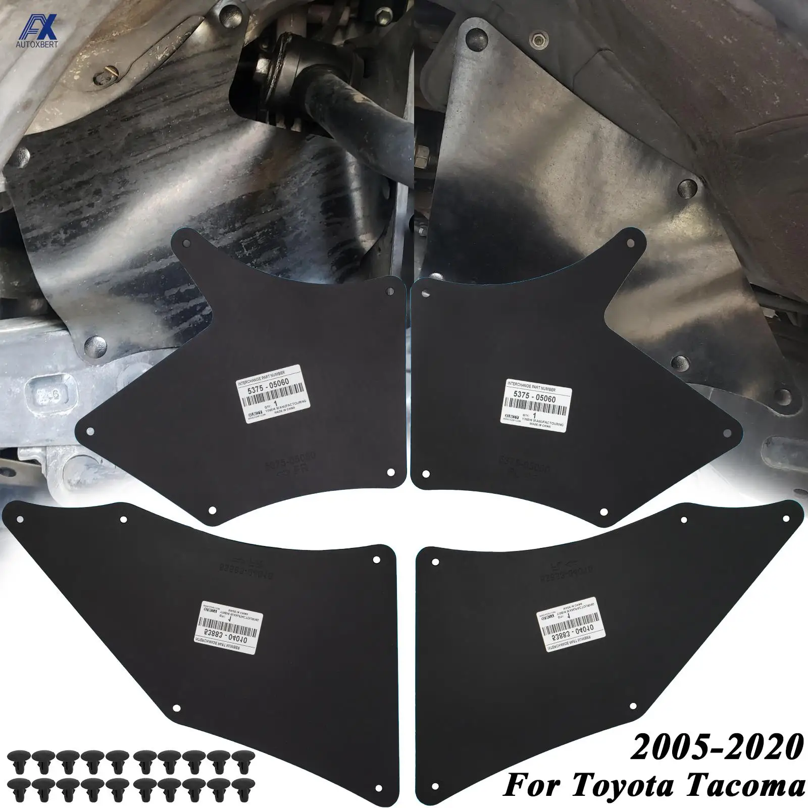 

Для Toyota Tacoma 05-2023 брызговики брызговики брызговики вкладыши крыла защитное уплотнение 5375-05060 537505060 53883-04010 5388304010