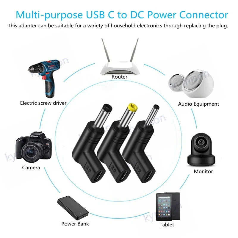 Фото USB C PD к DC разъему питания Универсальный 5V 9V 12V 15V 19V Type C к DC разъему, адаптер зарядки, конвертер для маршрутизатора, планшета, вентилятора №3