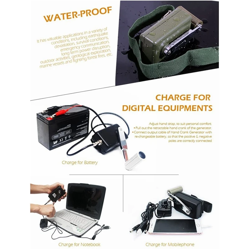 hand crank generator 30w 0 28v high power for outdoor mobile phone computer emergency power with usb plug free global shipping