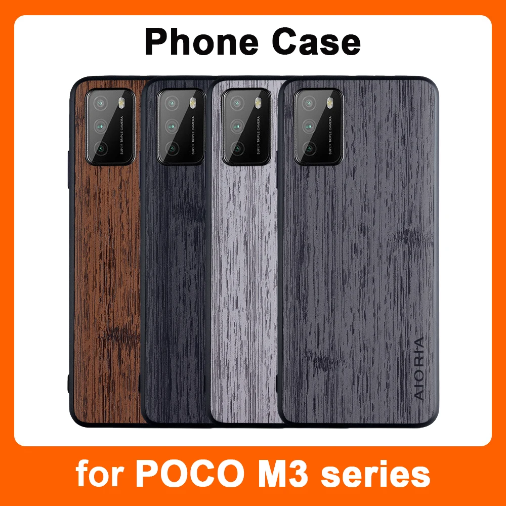 

[New] Phone Case For Xiaomi Poco M3 Pro M3 5G Bamboo Wood Pattern Leather Phone Cover For Xiaomi Poco M3 Pro Case Phone Cover