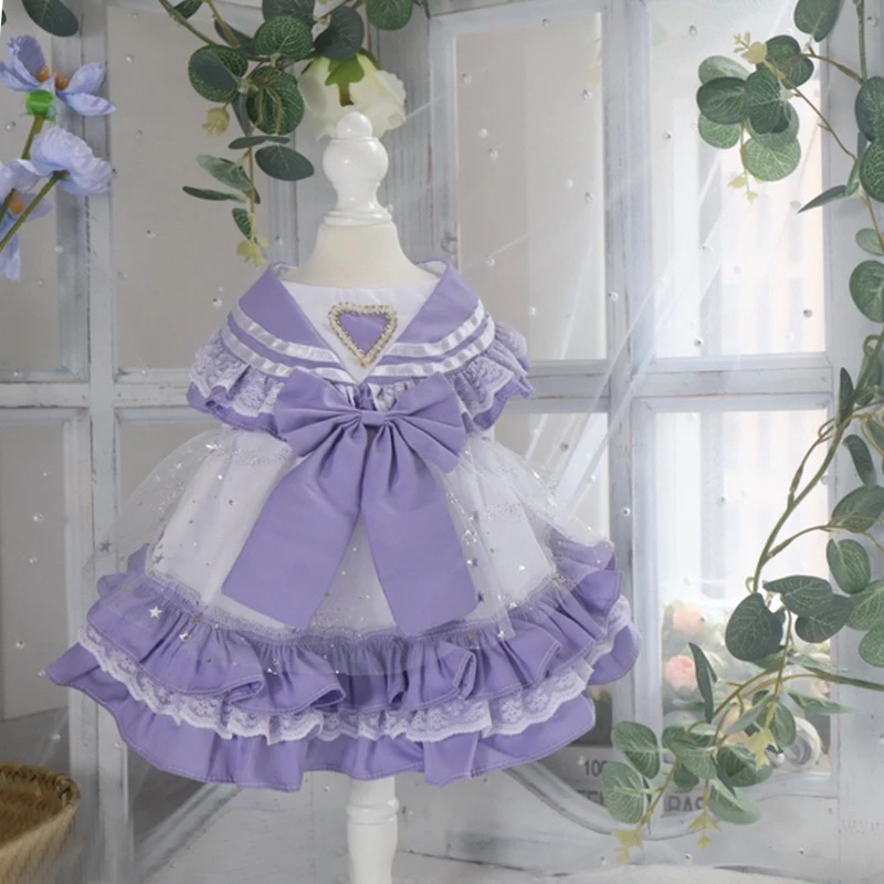 

Sweet Fashion Lolita Pet Dog Clothes Summer Cotton Lace Princess Dress For Small Medium Dog Chihuahua Puppy Skirts Dog Costumes