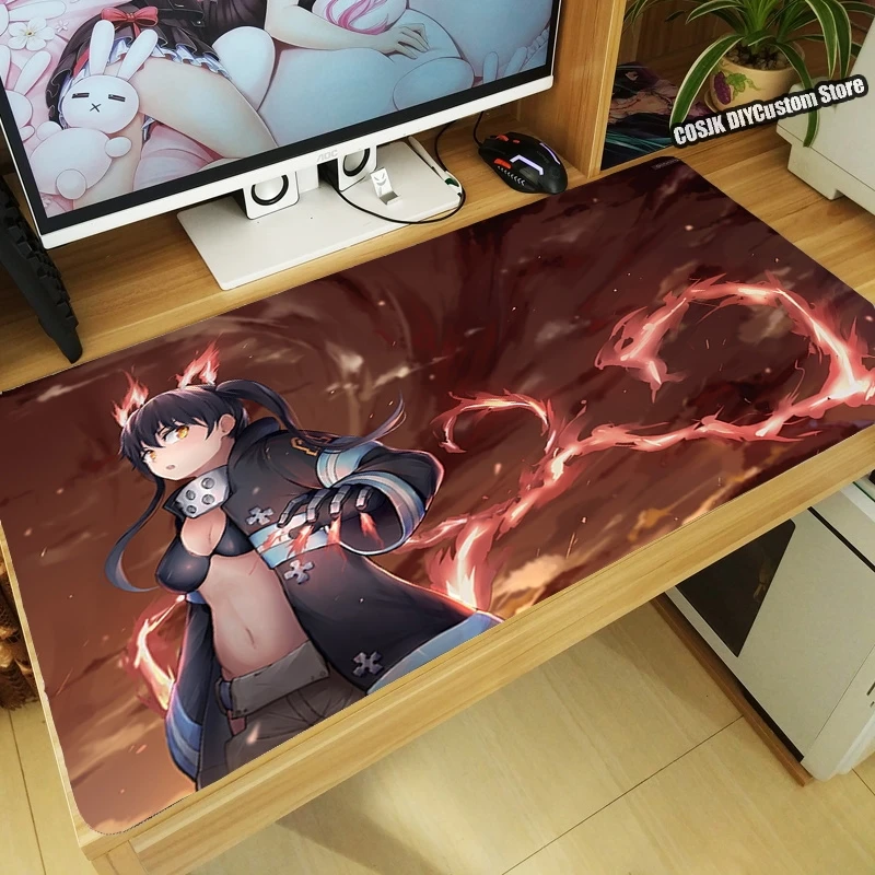 

Anime Enen no Shouboutai Fire Force Iris Shinra Kusakabe Maki Oze Mouse Pad Large Keyboard Desk Mat Laptop Playmat Mousepad