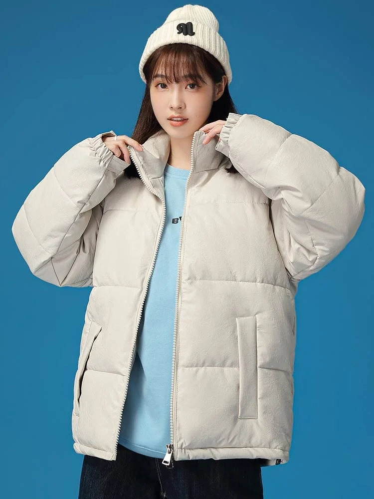 Winter Warm Thick PU Leather Coats Women Short Parkas Fashion Black Cotton Padded Down Jacket Female Winter Clothes