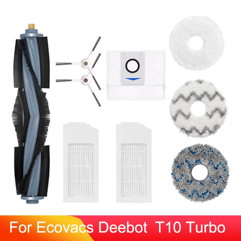 

Replacement Part For Ecovacs Deebot T10 TURBO Robotic Vacuum Cleaner Main/Side Brush Hepa Filter Mop Cloth Dust Bags Spare Parts
