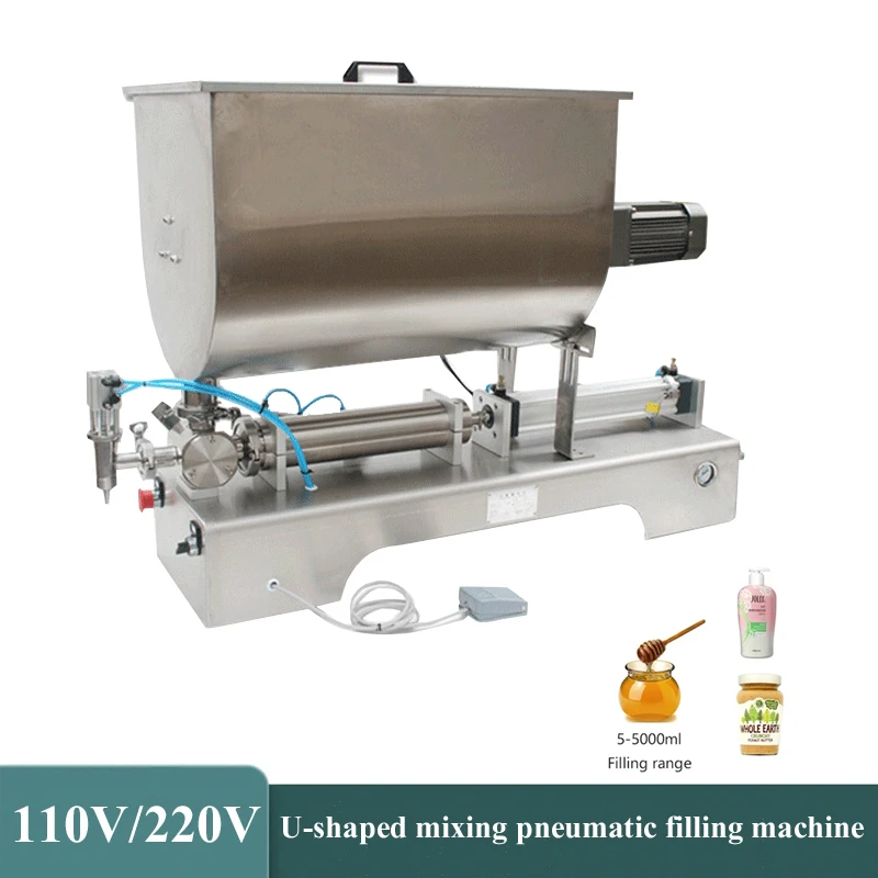 

Single Head Paste Filling Machine For Ketchup Honey Stainless Steel Pneumatic Slurry Mixing Filling Machine