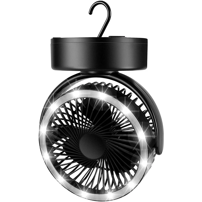 

Portable LED Camping Lantern With Fan, USB Powered And Battery Operated Tent Fan For Outdoor Hiking, Emergency, Outages