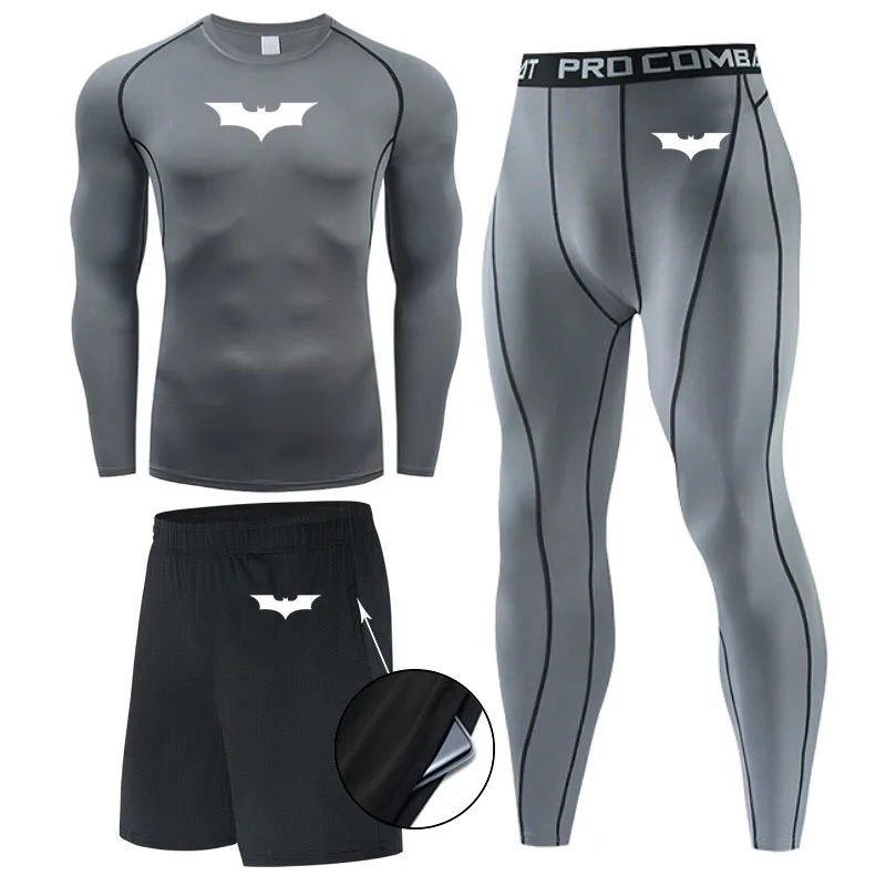 Комплект мужского нижнего белья Компрессионные спортивные трико летучая мышь