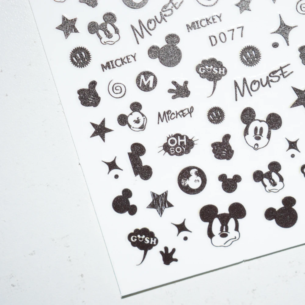 

1 шт., декоративная наклейка для ногтей с черными буквами