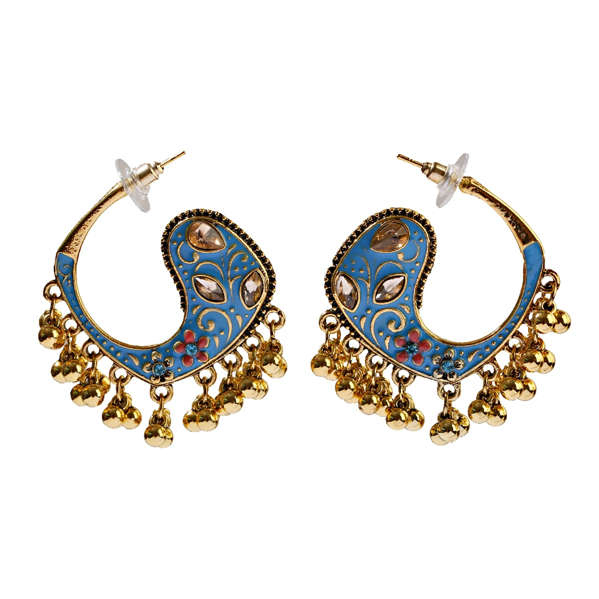 Фото 2022 модная металлическая кисточка Jhumka индийский этнический геометрический Болливуд №4