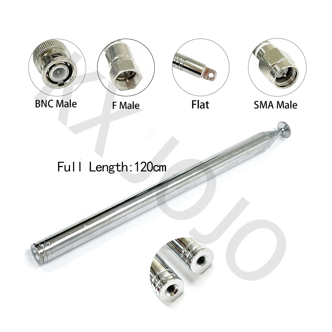 

Telescopic Antenna 10 Sections SMA BNC TV F Male Flat Inner Universal Connector for FM Radio Remote Control Aerial 1.2m