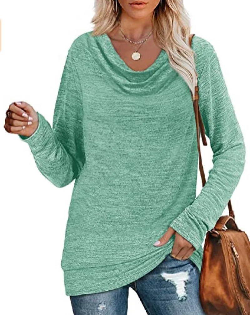 

Женский пуловер с длинным рукавом, Свободная трикотажная рубашка с длинным рукавом