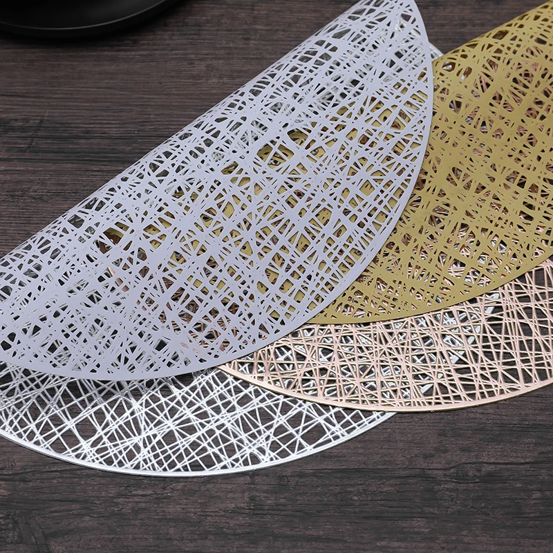 Круглый полый ПВХ бронзирующий коврик для обеденного стола журнальных столов