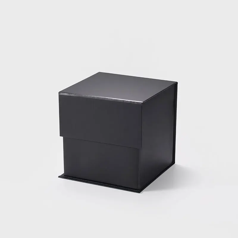 12x12x12cm | 4.72x4.72x4.72in Small Cube Black Magnetic Closure Luxury Candle Packaging Gift Boxes