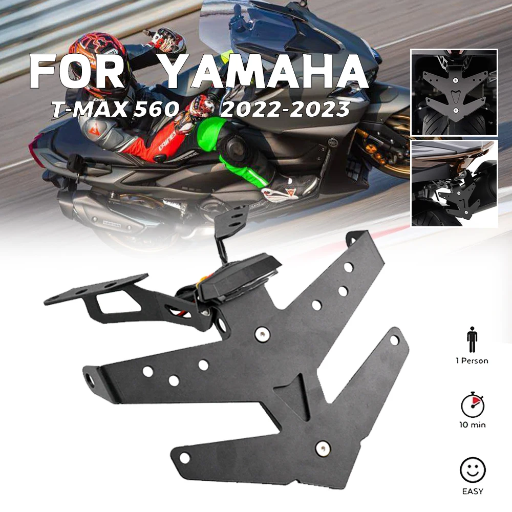 

MTKRACING For YAMAHA TMAX560 TMAX 560 T-max560 2022-2023 License Plate Holder Rear Tail Frame Fender Eliminator Bracket