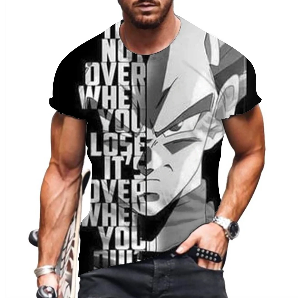 

Dragon Ball Z Sports Goku Men's Clothes Super Saiyan Essentials Vegeta Anime T-shirt 2022 Summer New Hip Hop High Street Leisure